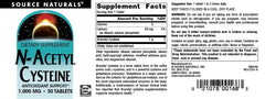 Source Naturals NAC 1000 mg bottle on white background