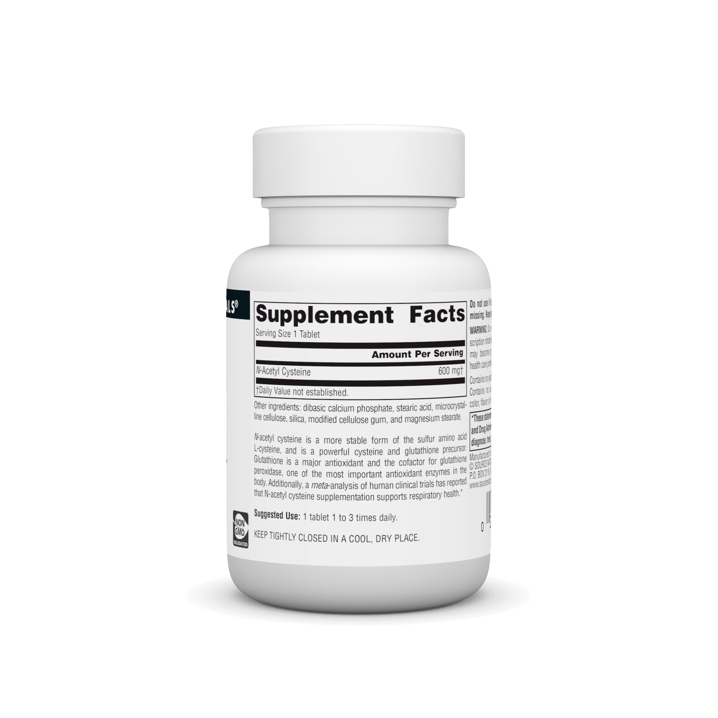Label close-up: N-Acetyl Cysteine 600 mg