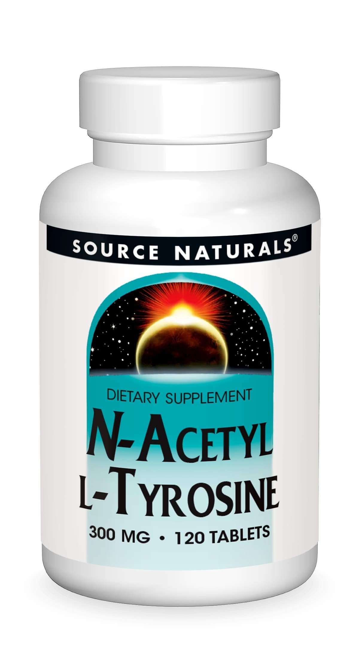 Bottle of Source Naturals N-Acetyl L-Tyrosine 120 tablets