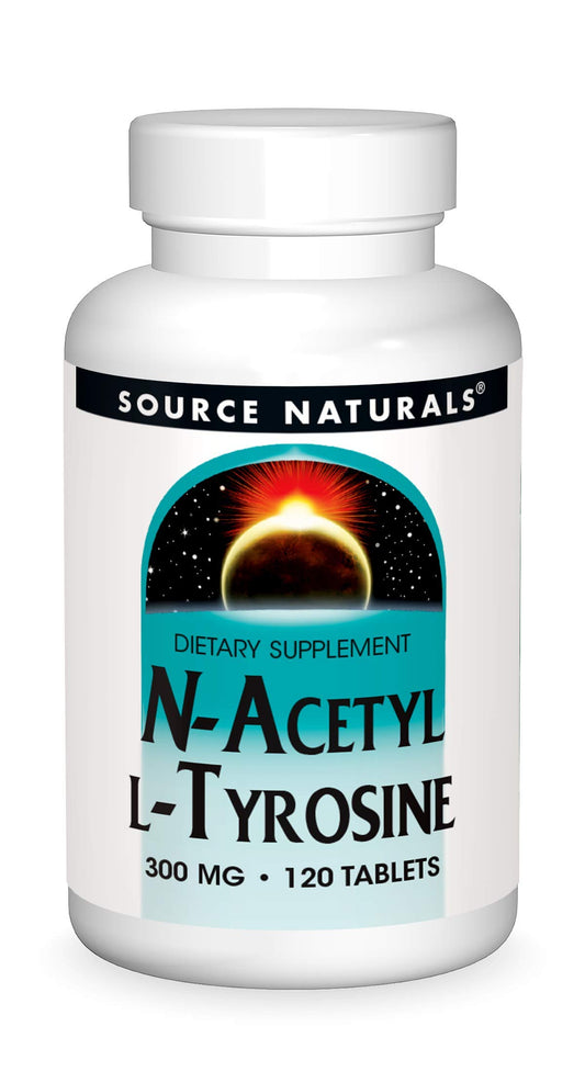 Bottle of Source Naturals N-Acetyl L-Tyrosine 120 tablets