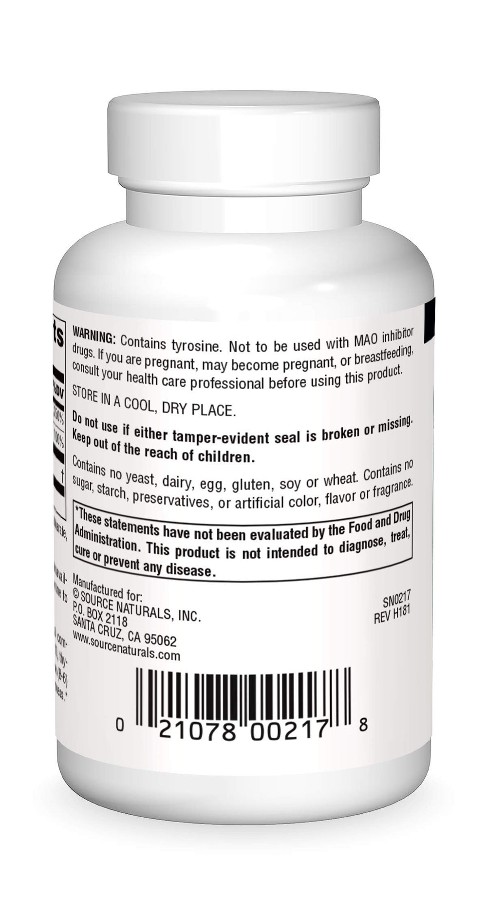Close-up of bottle showing product details