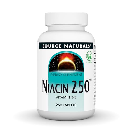Source Naturals Niacin 250 vegan Vitamin B-3 tablets bottle