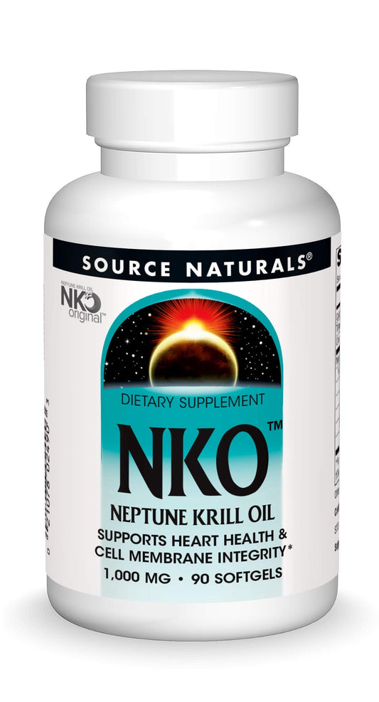 Bottle label for Source Naturals NKO Neptune Krill Oil 1000 mg