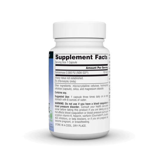 NSK-SD Nattokinase 60 vegan capsules bottle side view