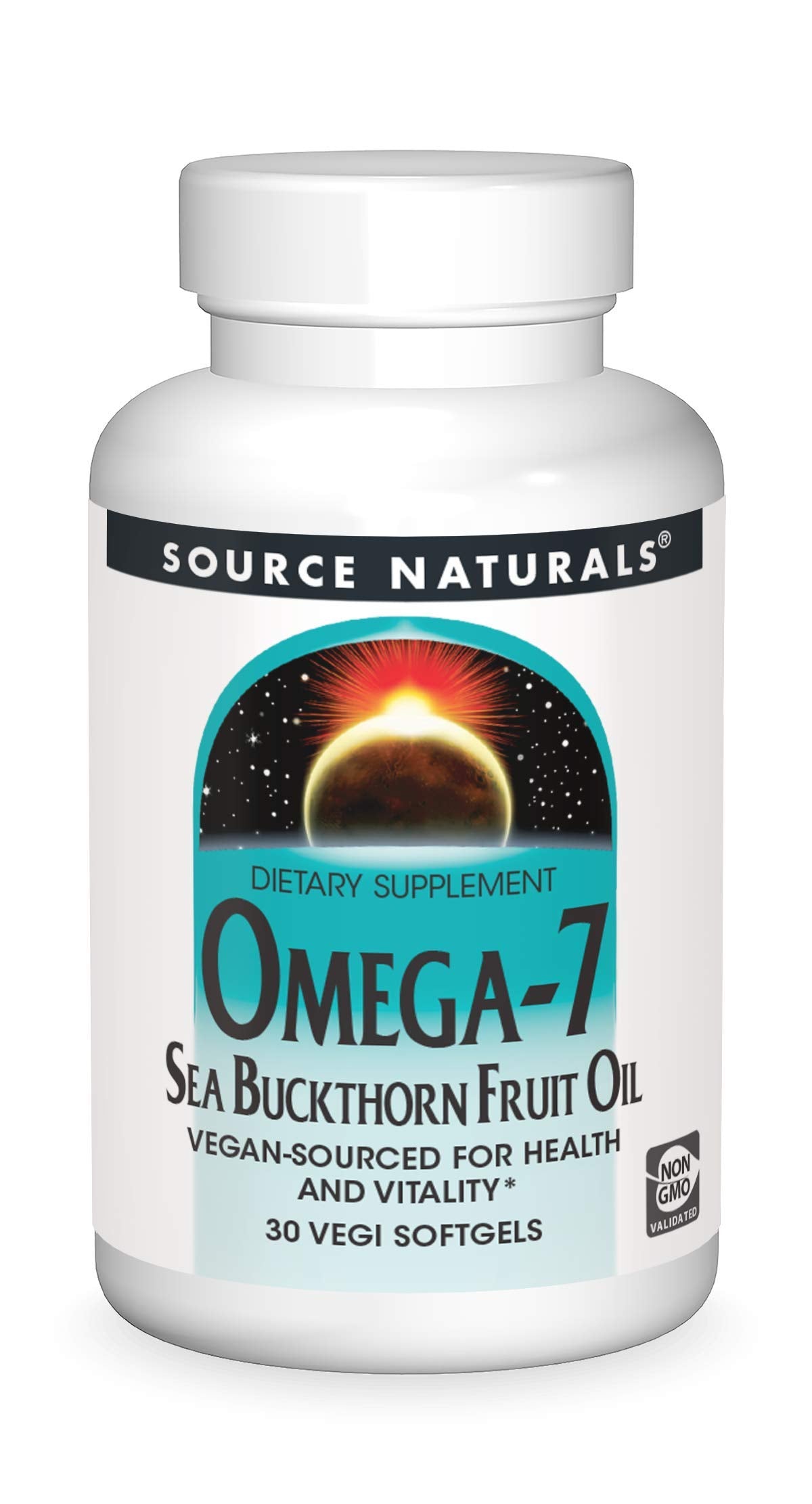 Product front view: Source Naturals Omega-7 Sea Buckthorn Oil softgels