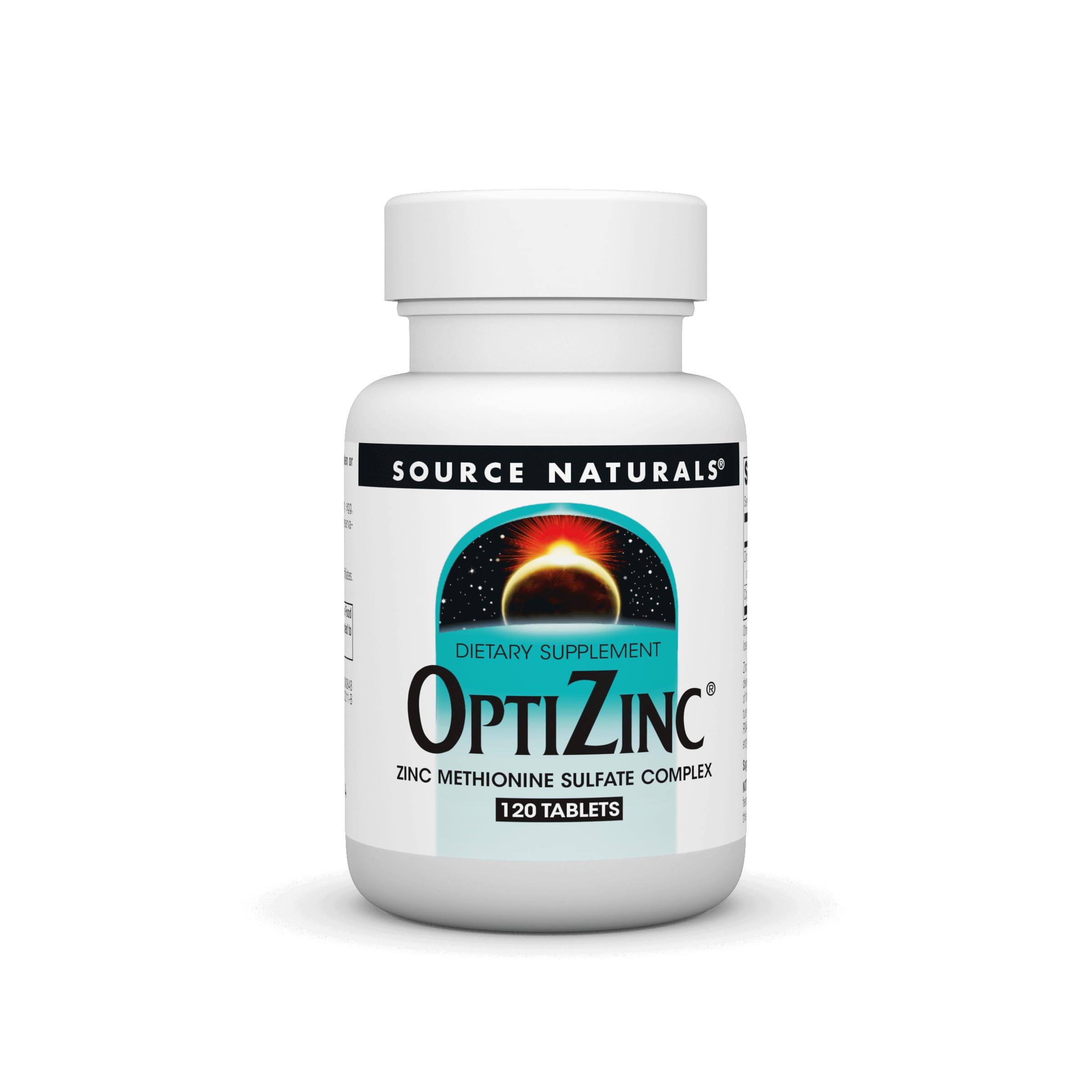 Source Naturals OptiZinc zinc monomethionine sulfate complex bottle label