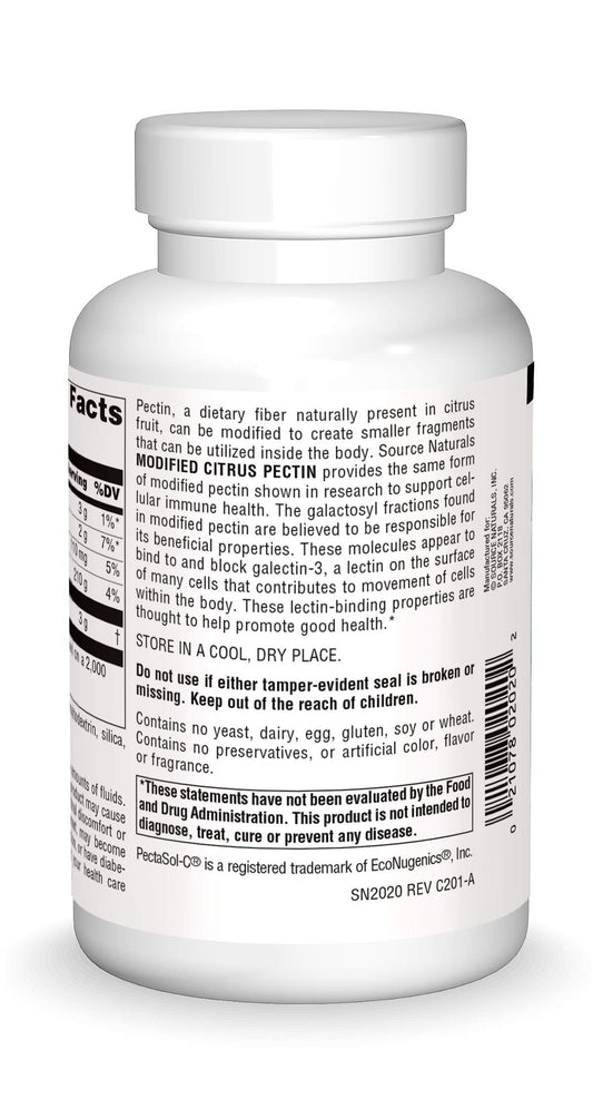 Close-up of PectImmune bottle label with product name