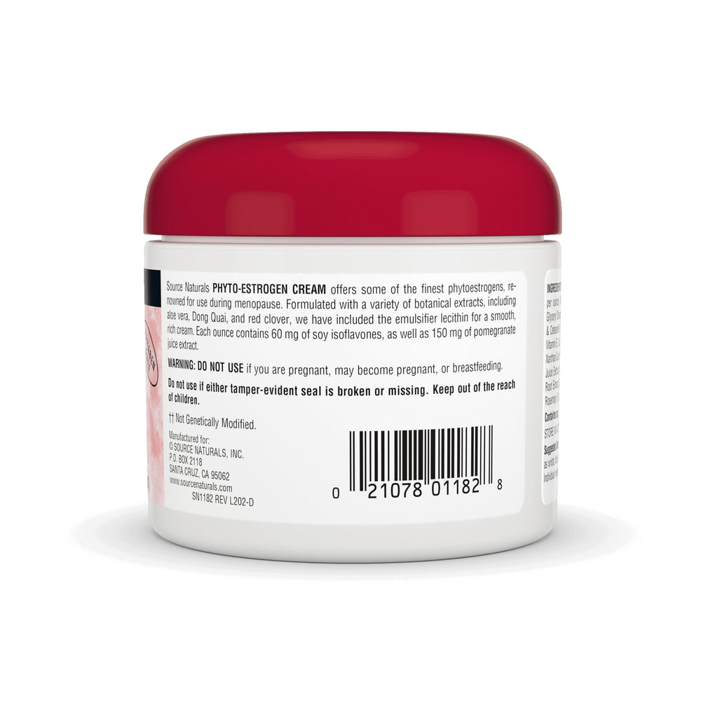 Source Naturals Phyto-Estrogen Cream swatch illustrating creamy texture for daily use.