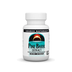 Source Naturals Pine Bark Extract 150 mg bottle with 60 tablets on a neutral background