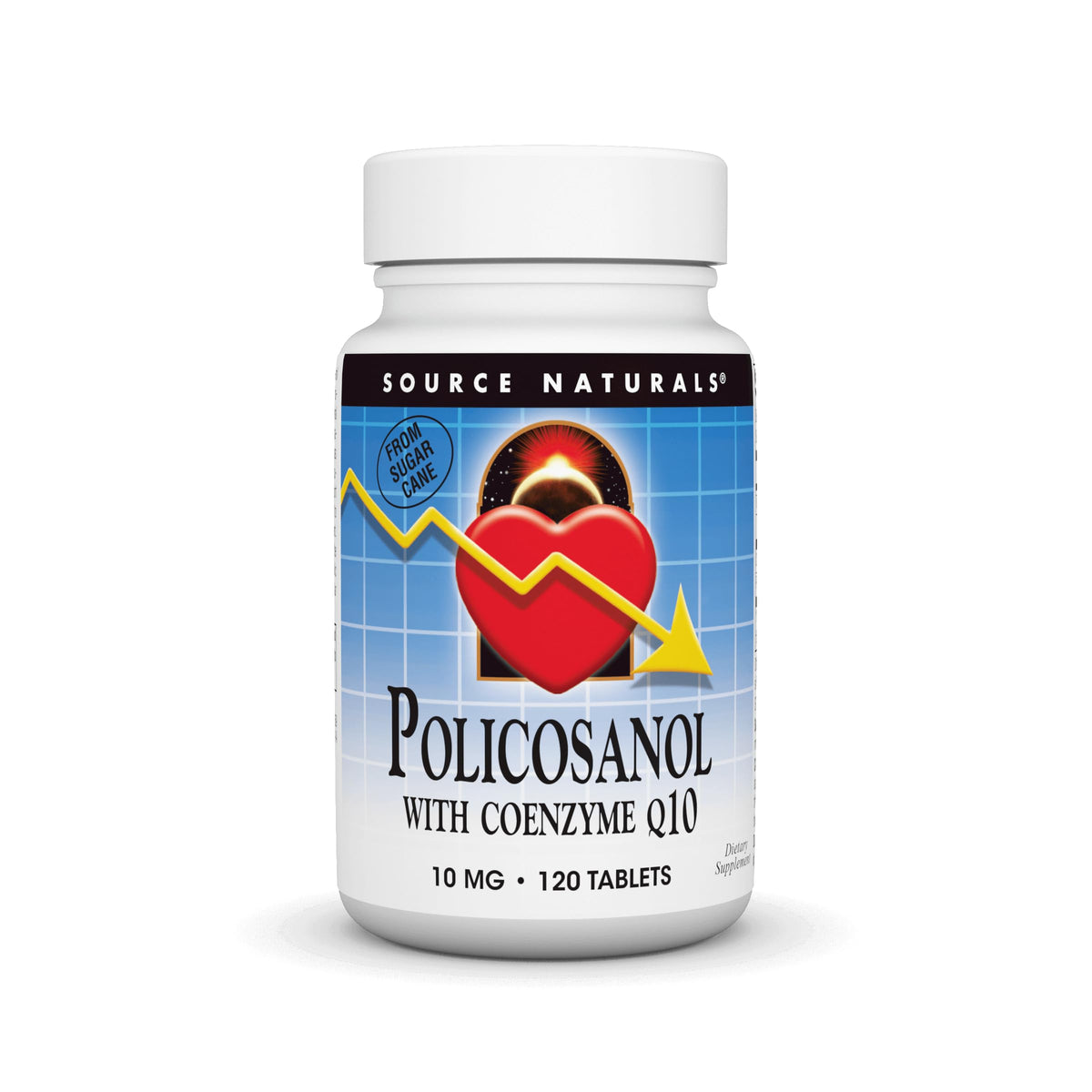 Bottle of Source Naturals Policosanol with CoQ10, 120 tablets