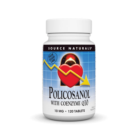 Bottle of Source Naturals Policosanol with CoQ10, 120 tablets