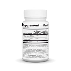 Back of bottle showing supplement facts and warnings for Source Naturals Potassium Iodide