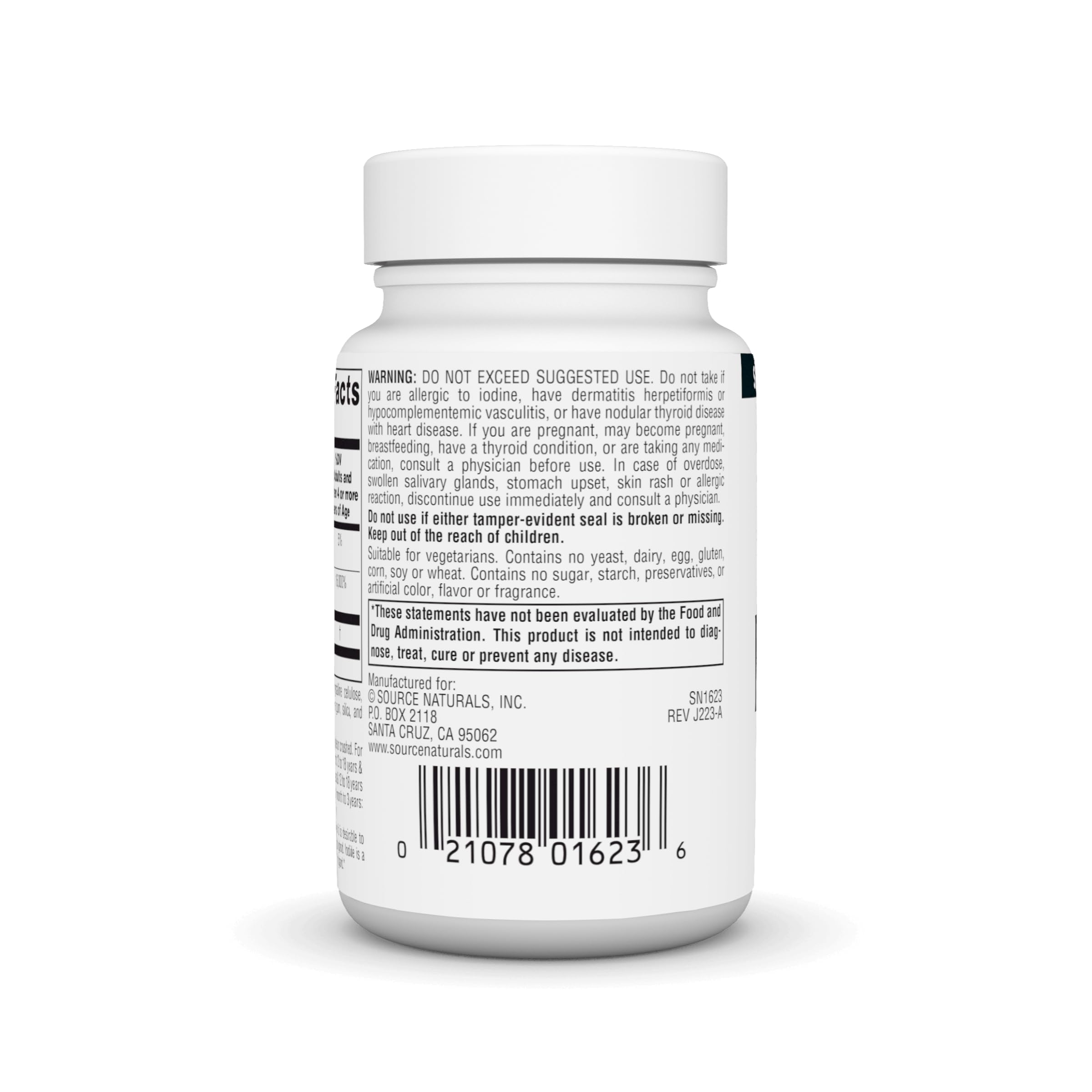 Close-up of Source Naturals Potassium Iodide tablets