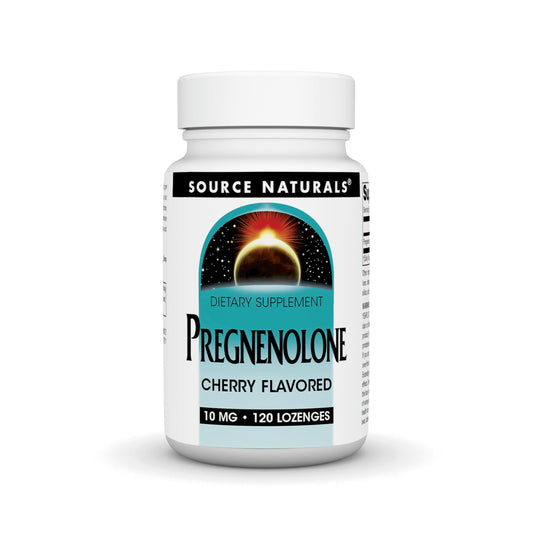 Bottle of Source Naturals Pregnenolone 10 mg cherry lozenges