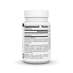 Close-up of Pycnogenol 50 mg label on the bottle