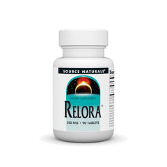 Source Naturals Relora 90-tablet bottle with 250 mg tablets
