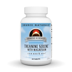 Bottle of Source Naturals Serene Science L-Theanine with Magnesium and GABA - 60 tablets