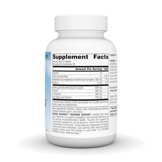 Close-up of L-Theanine, GABA and magnesium ingredients