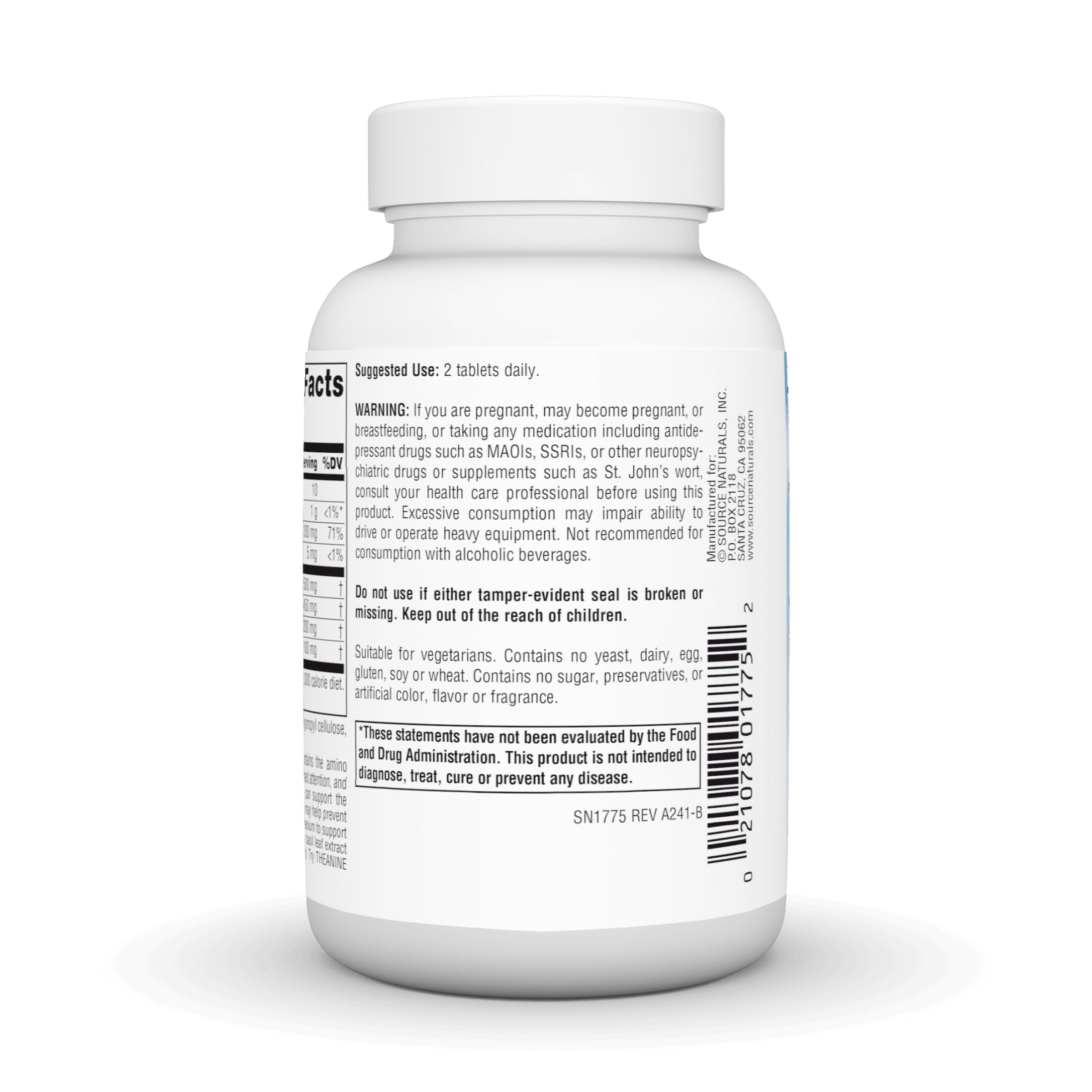 Source Naturals Serene Science product packaging on display