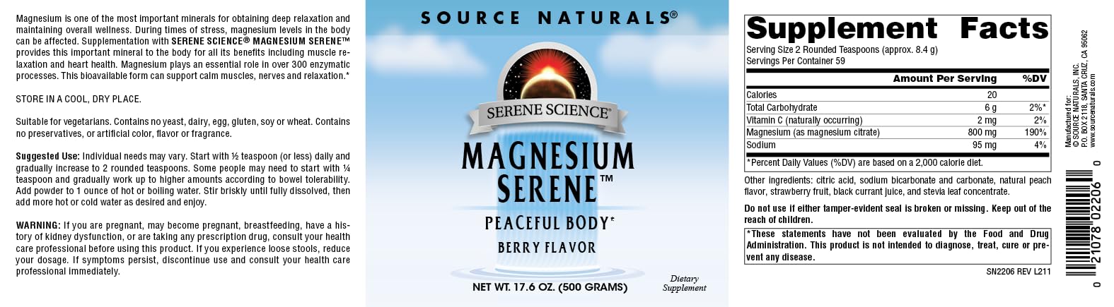 Prepared berry magnesium drink in a glass