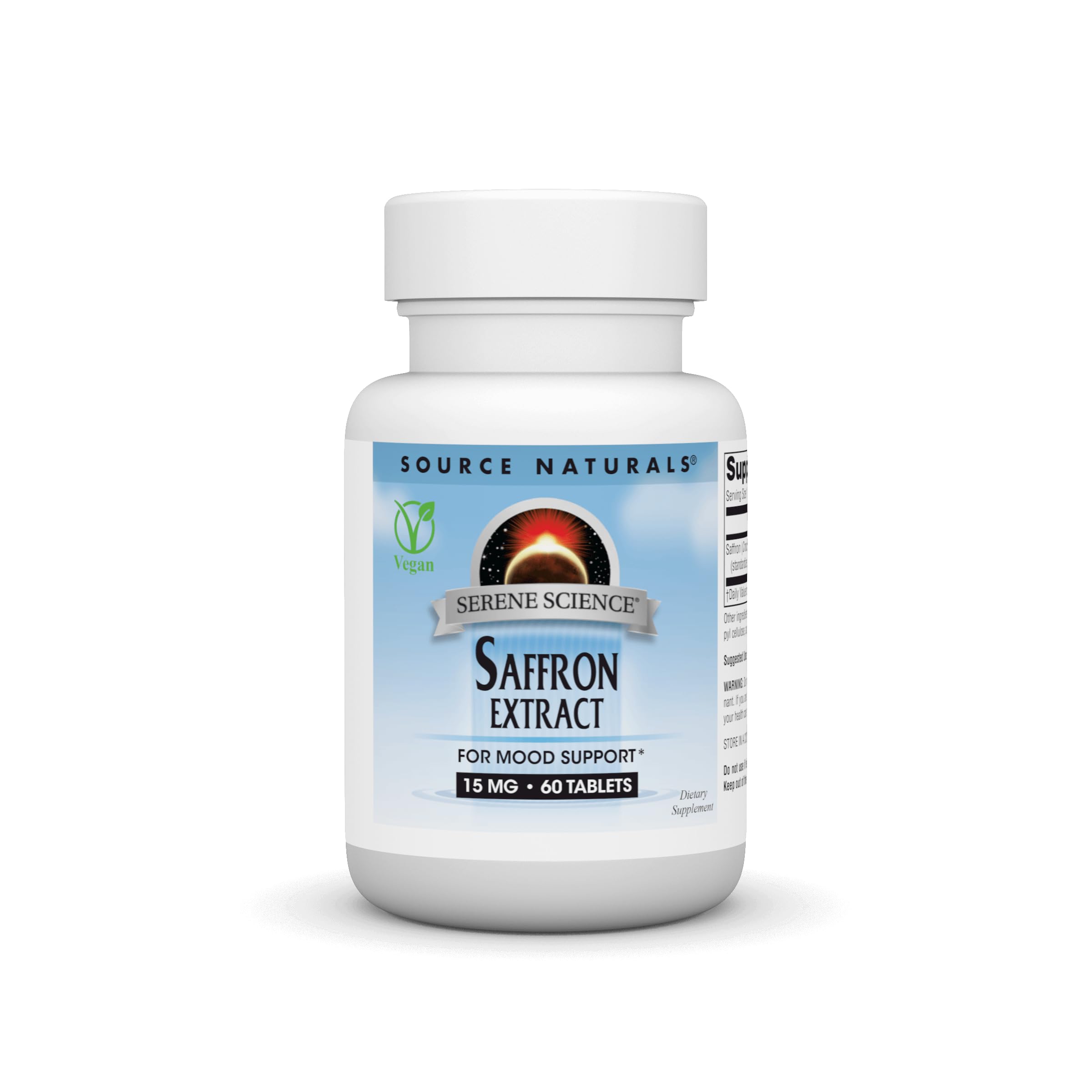 Bottle of Source Naturals Serene Science Saffron Extract - 60 tablets