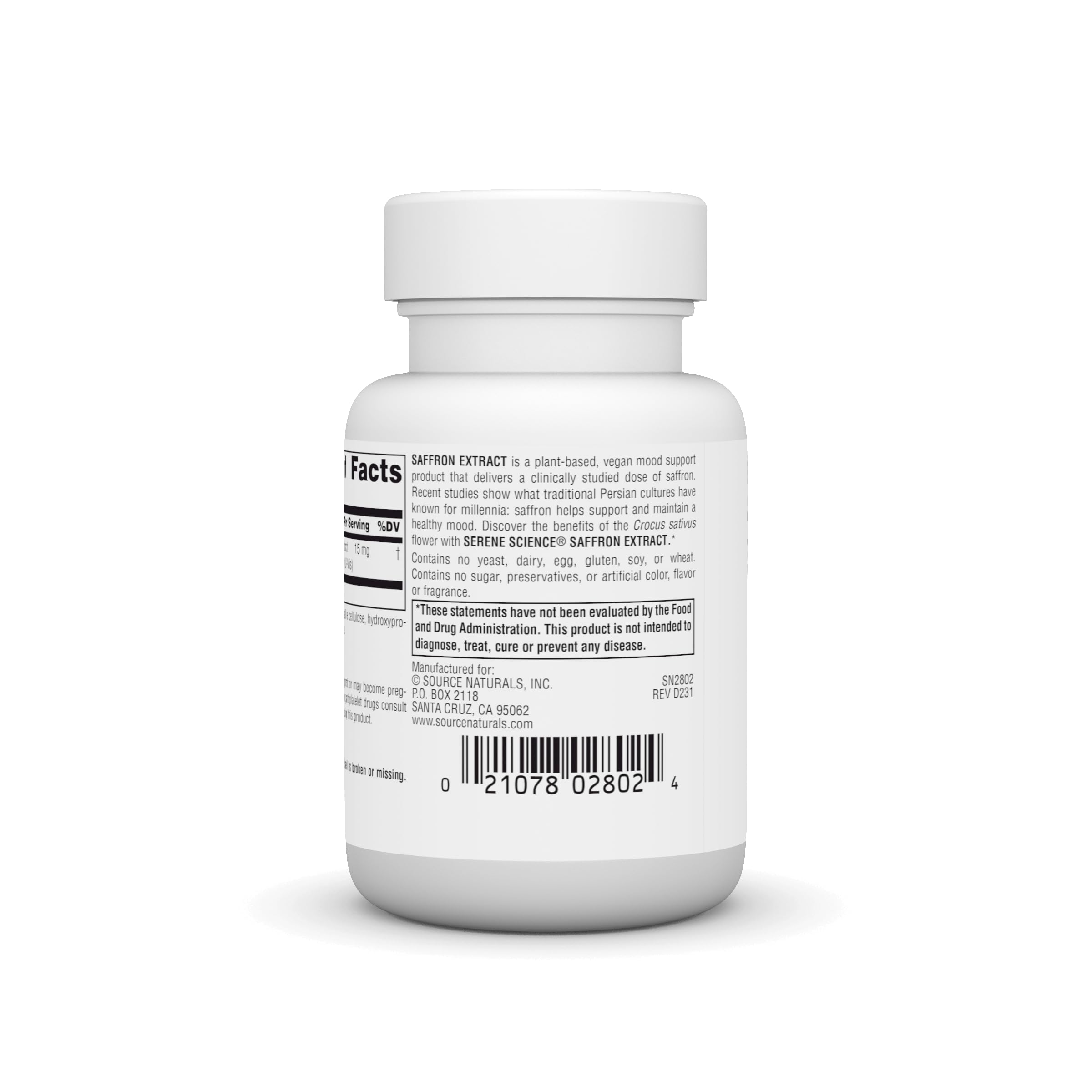 Vegan mood support supplement label