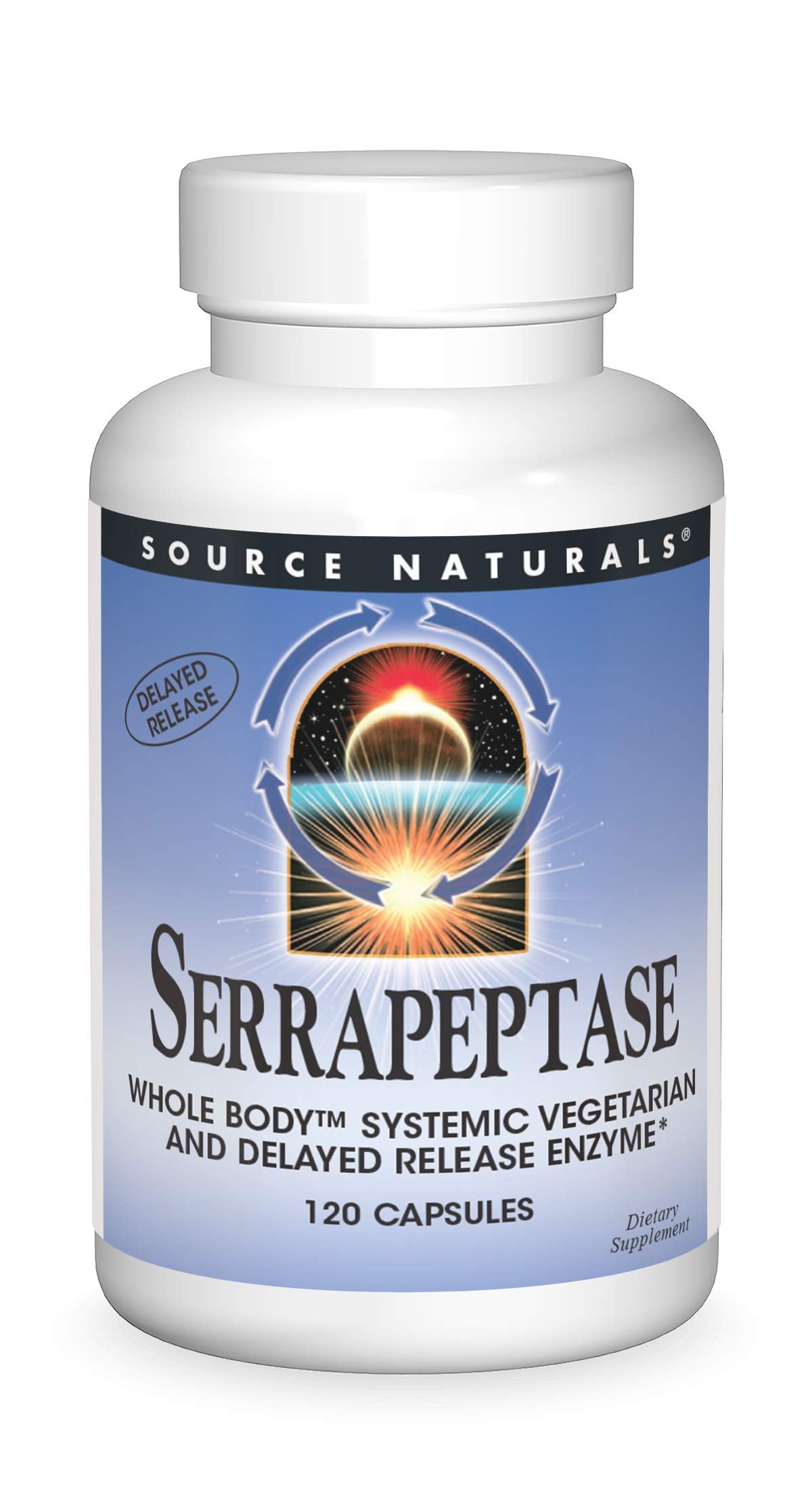 Source Naturals Serrapeptase delayed-release vegetarian capsules bottle