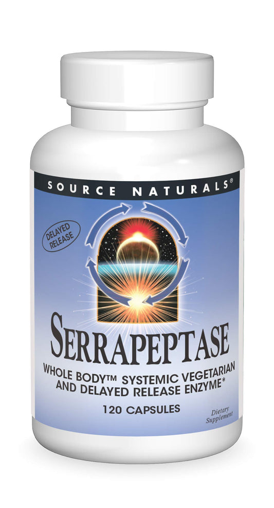 Source Naturals Serrapeptase delayed-release vegetarian capsules bottle