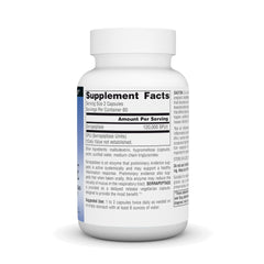 Serrapeptase capsules with glass of water