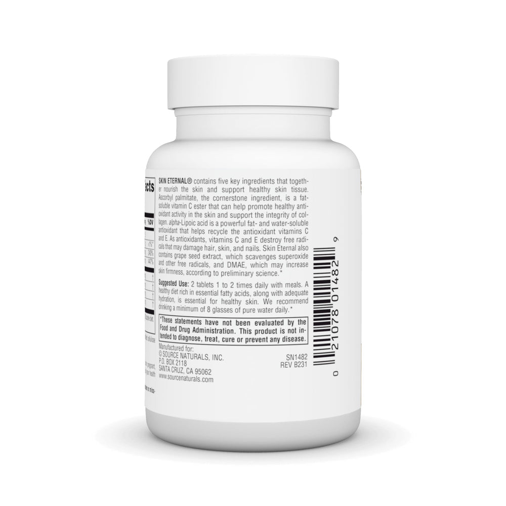 Source Naturals Skin Eternal product label with shellfish note