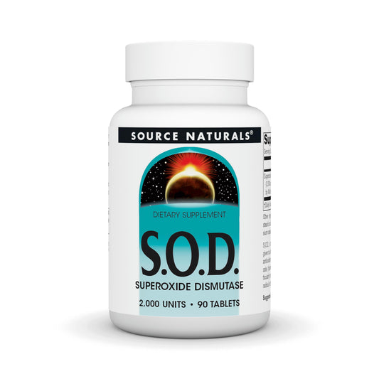 Bottle of Source Naturals S-O-D 90 tablets