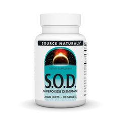 Bottle of Source Naturals S-O-D 90 tablets