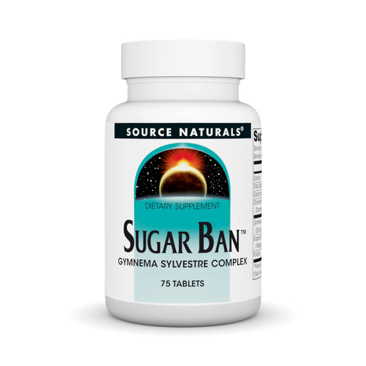 Source Naturals Sugar Ban Gymnema Sylvestre Complex bottle, 75 tablets