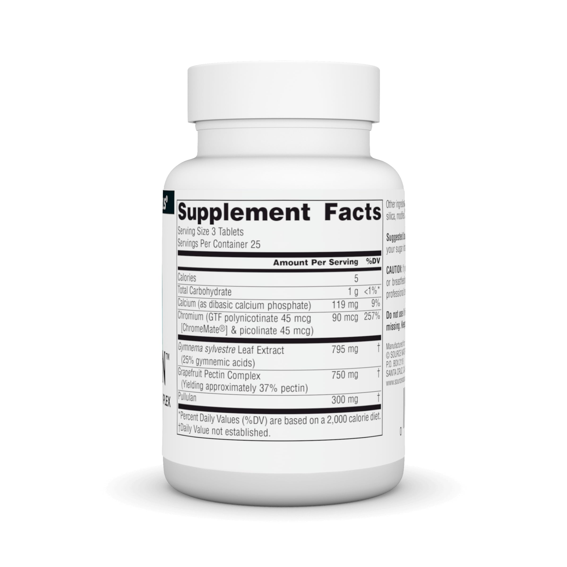 Close-up of Sugar Ban Gymnema Sylvestre Complex bottle label