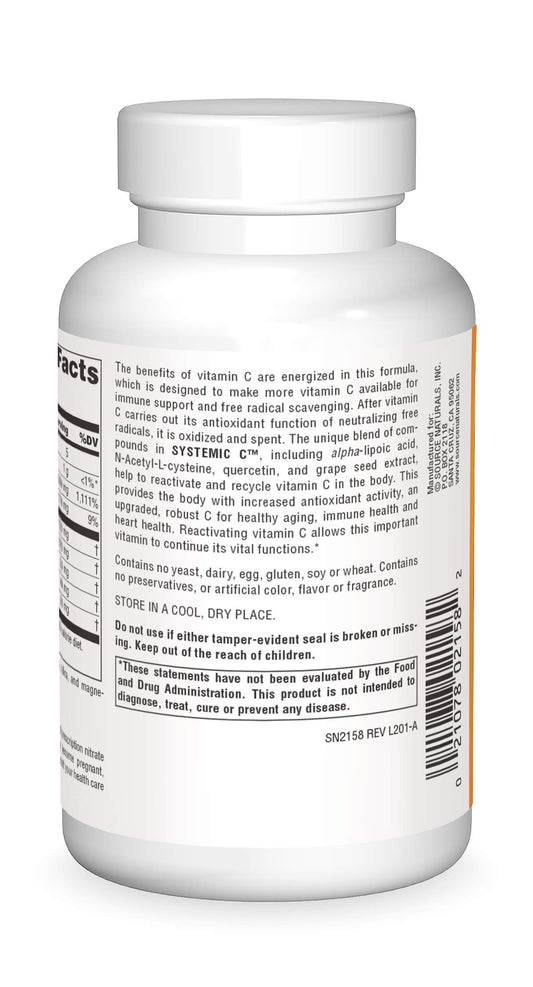 Bottle with Systemic C 500mg capsules
