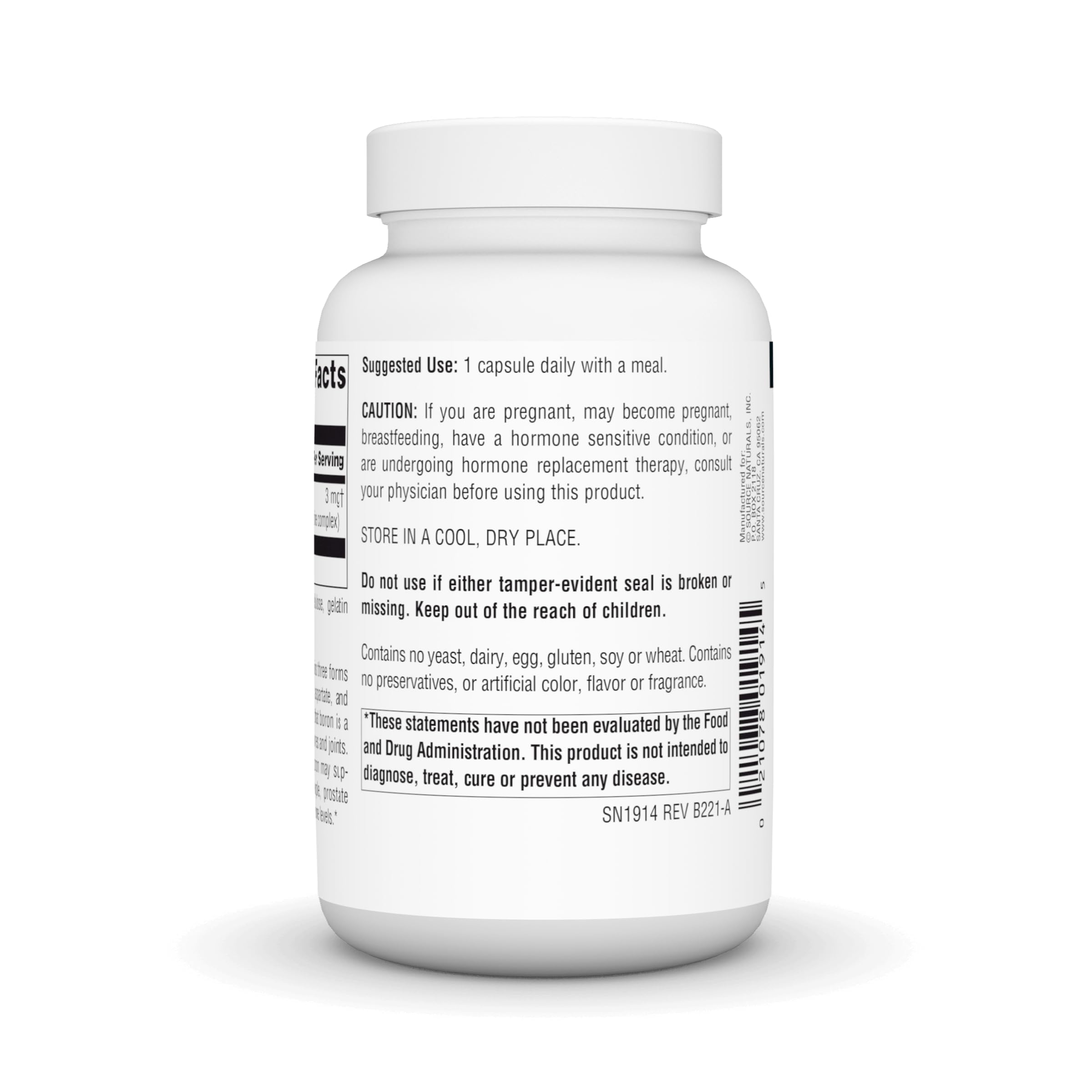 Close-up of Triple Boron label showing 3 mg potency