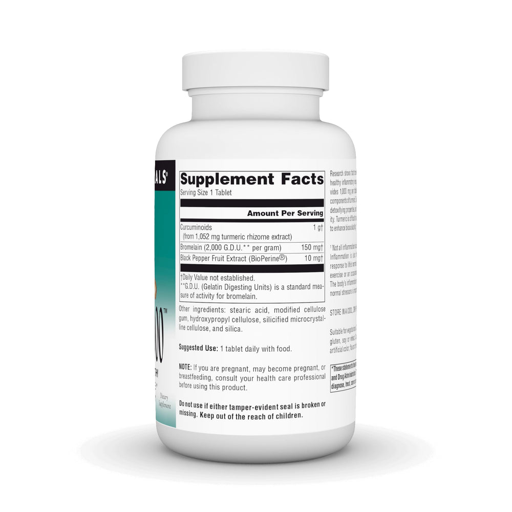 Front view of Source Naturals Turmeric 1000 120 tablets bottle