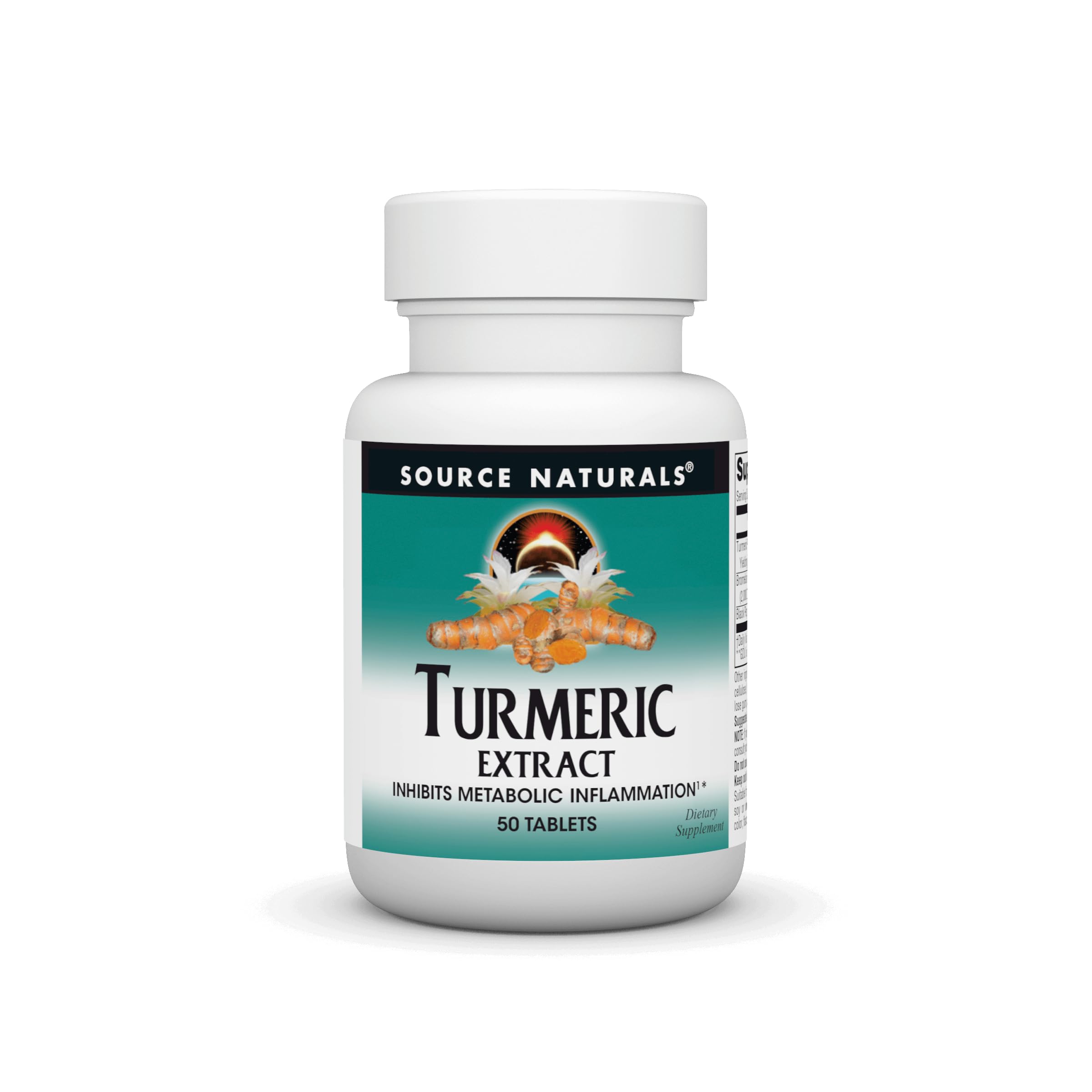 Bottle of Source Naturals Turmeric Extract 50 tablets