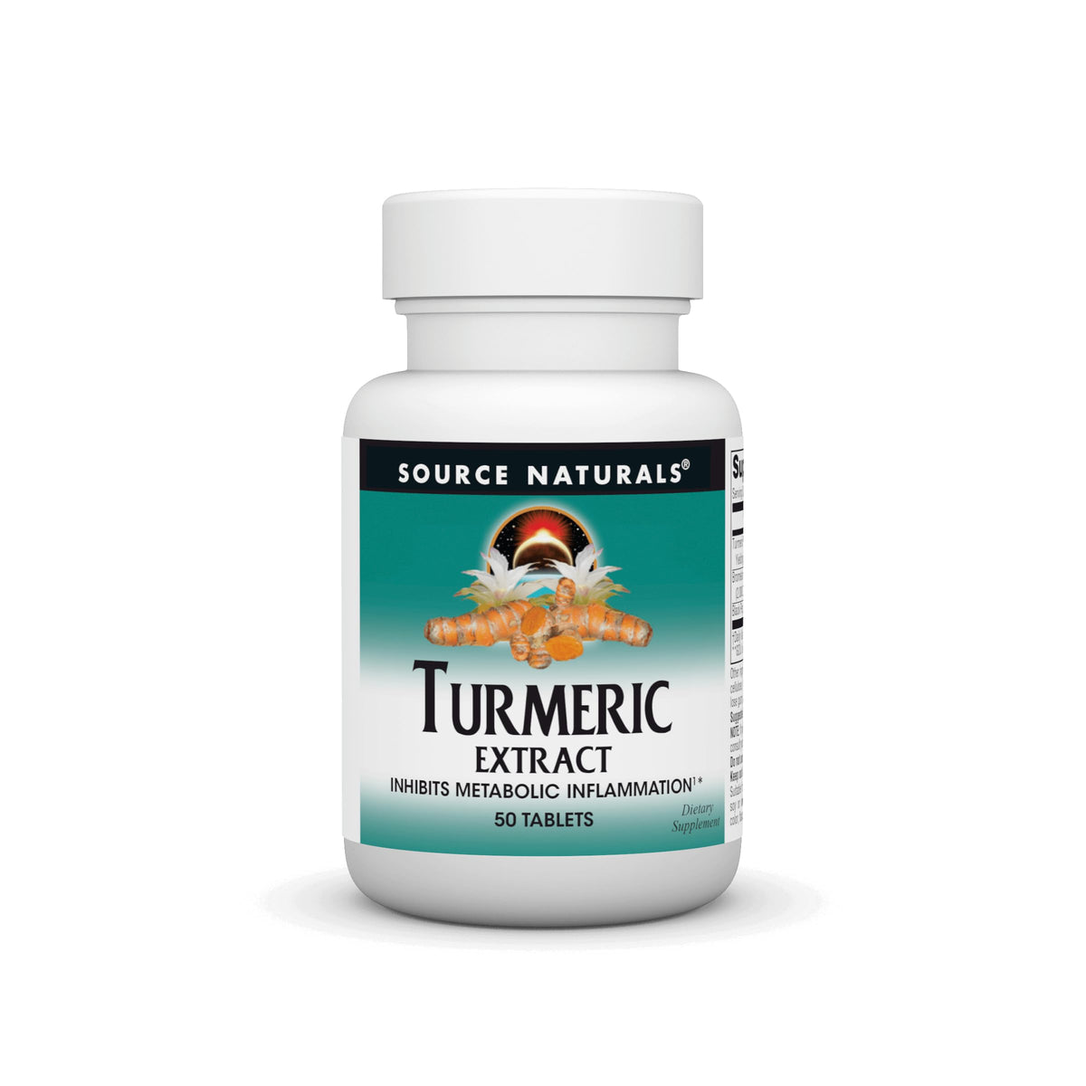 Bottle of Source Naturals Turmeric Extract 50 tablets