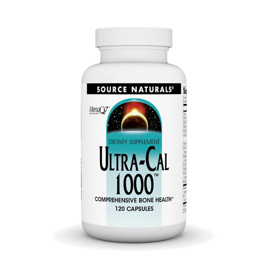 Bottle of Source Naturals Ultra-Cal 1000 Calcium supplement for bone health