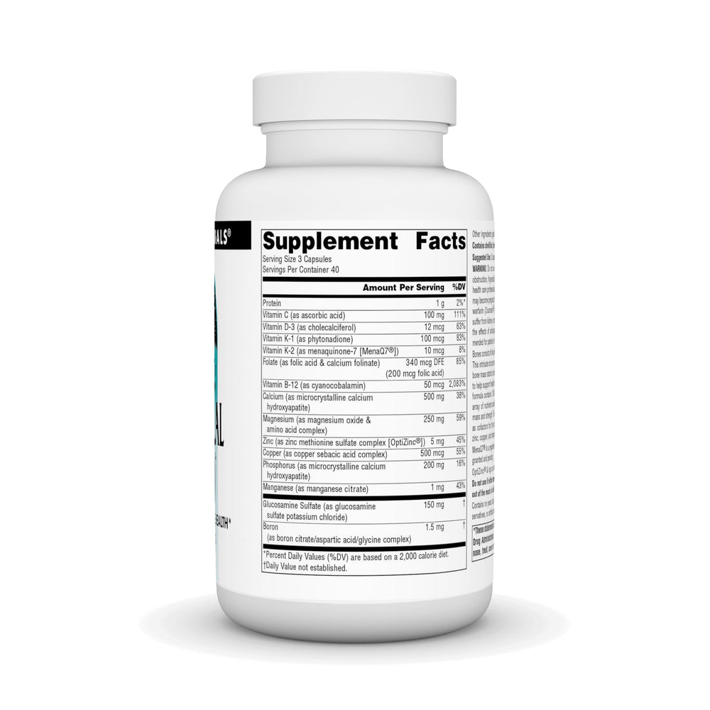 Close-up of Ultra-Cal 1000 bottle label with calcium information