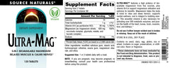 Supplement facts panel showing magnesium and vitamin B-6