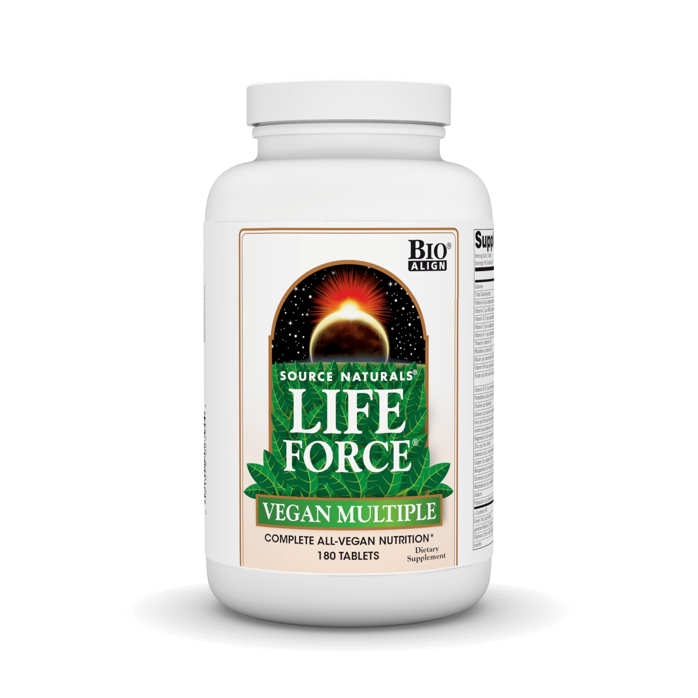 Source Naturals Vegan True Vegan Force Multiple bottle - front view (180 tablets)