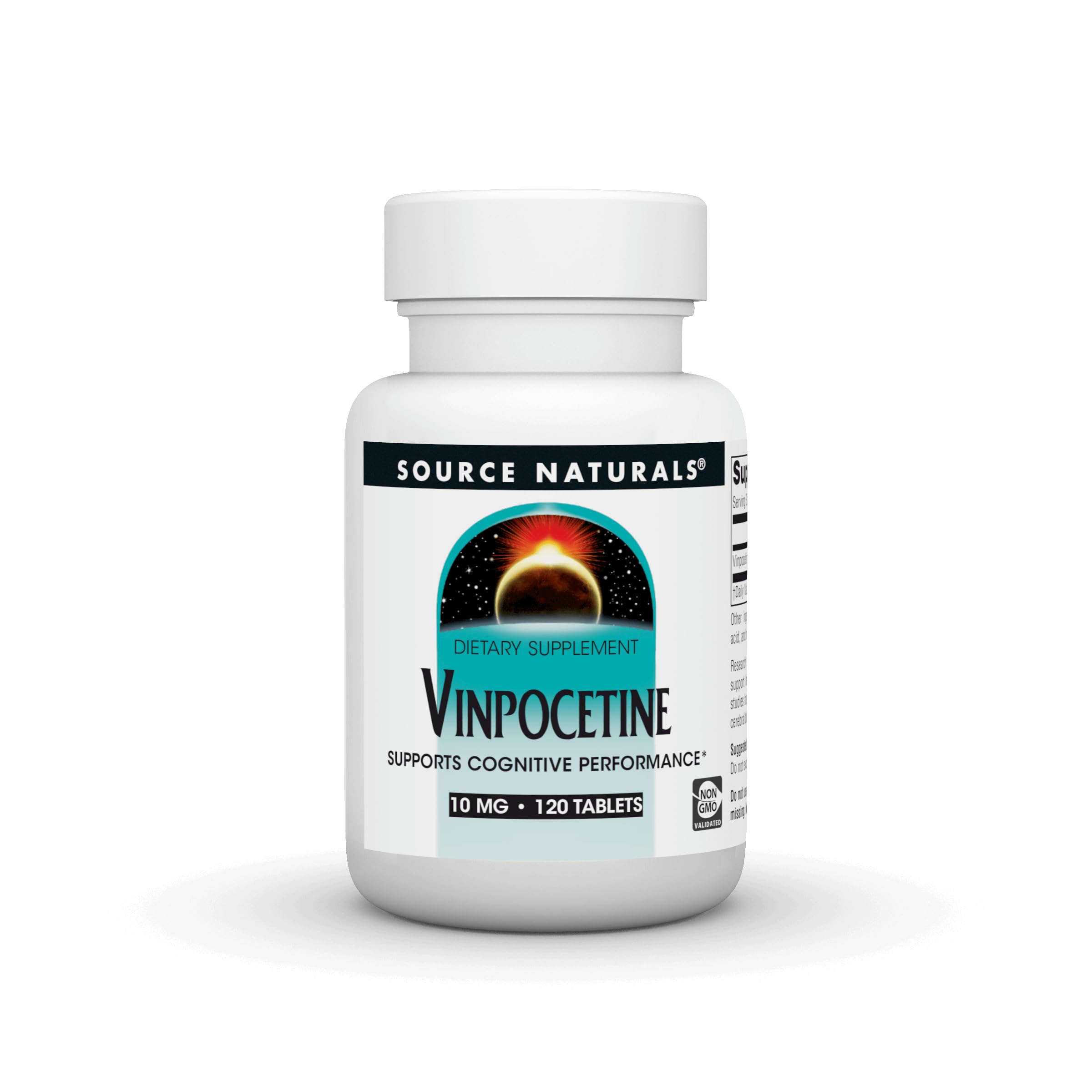 Bottle of Source Naturals Vinpocetine 10 mg tablets