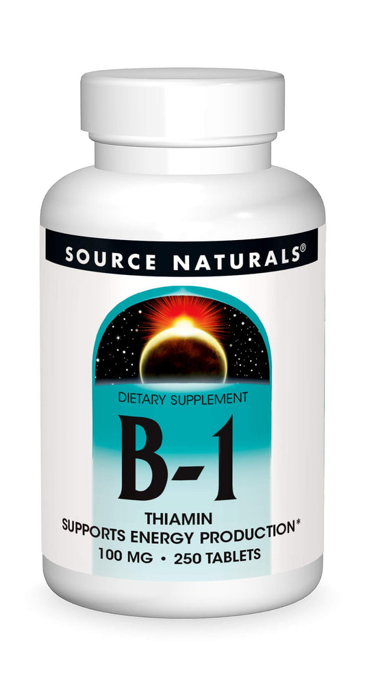 Bottle of Source Naturals Vitamin B-1 Thiamin 100 mg 250 tablets