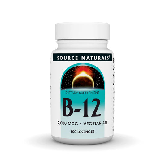 Source Naturals Vitamin B-12 2000 mcg lozenges bottle label