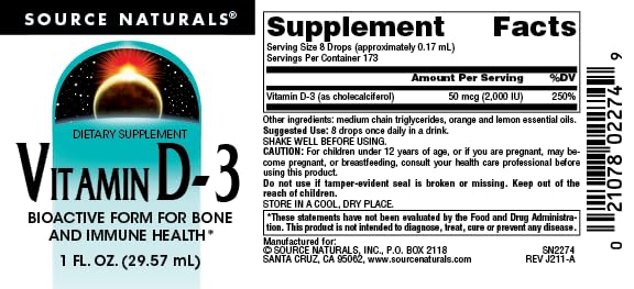 Suggested use: 9 drops daily