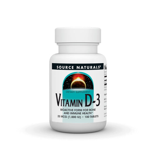 Vitamin D-3 1000 IU bottle front with label