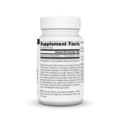 Back label with supplement facts for Vitamin D-3 400 IU 200 tablets