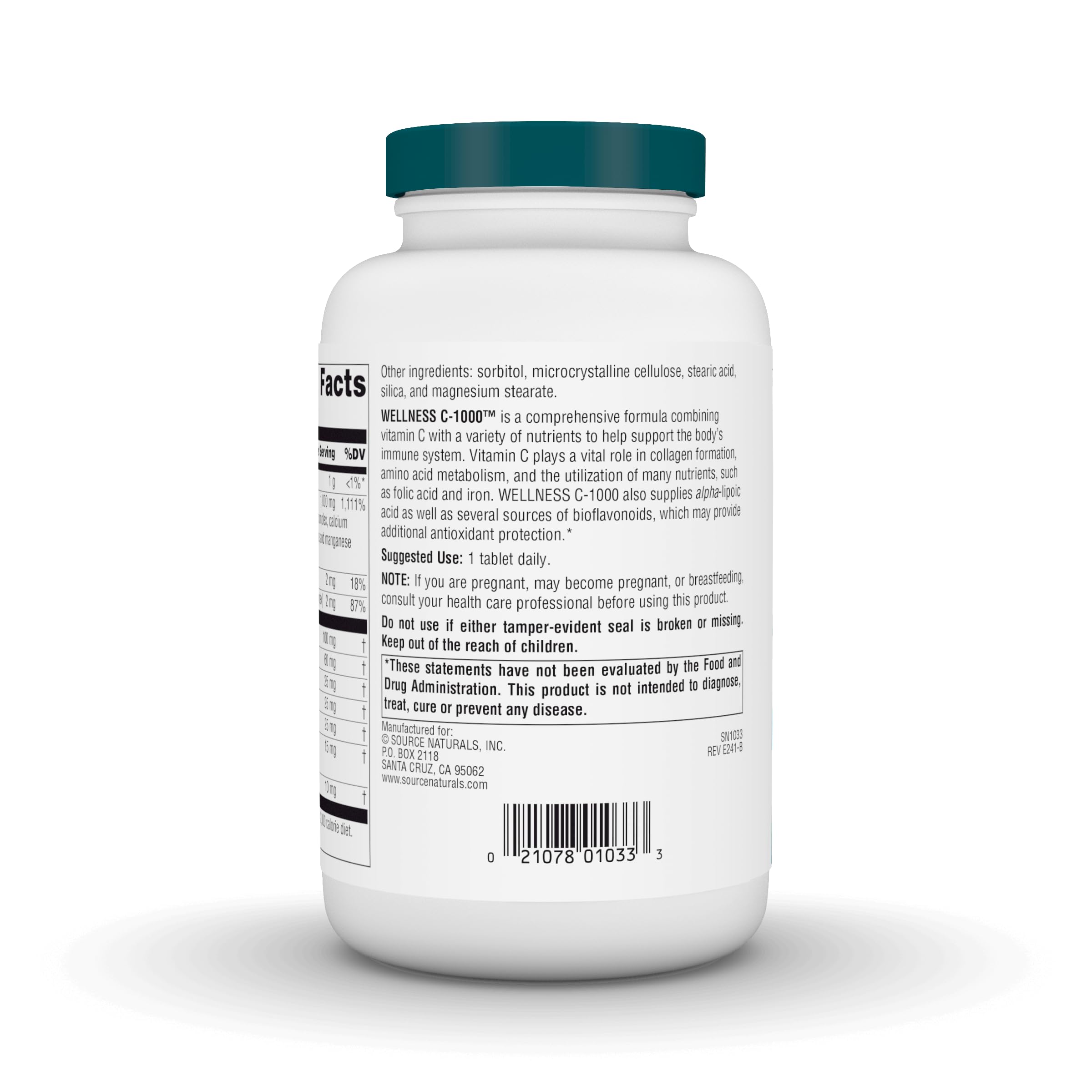 Vitamin C immune support formula with bioflavonoids and antioxidants